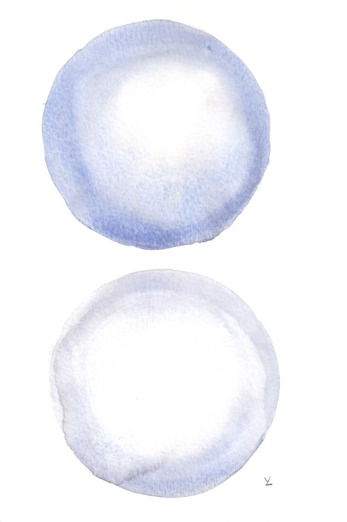 Sphere I Working with circular watercolor washes. I’ve found that the key is to wet the area f