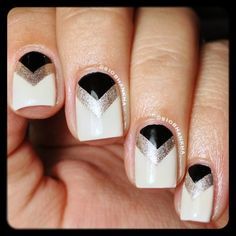 dreamcatchingandkisses:  Art Deco/20s/Gatsby Inspired nail art!  That top set is gorgeous.