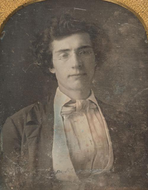 Recently uncovered daguerreotype portrait of photographer Mathew Brady, c. 1845. Believed to be the 