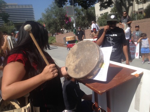 takingbackourculture:Yesterday I attended a protest against Columbus Day in Los Angeles. The rally s