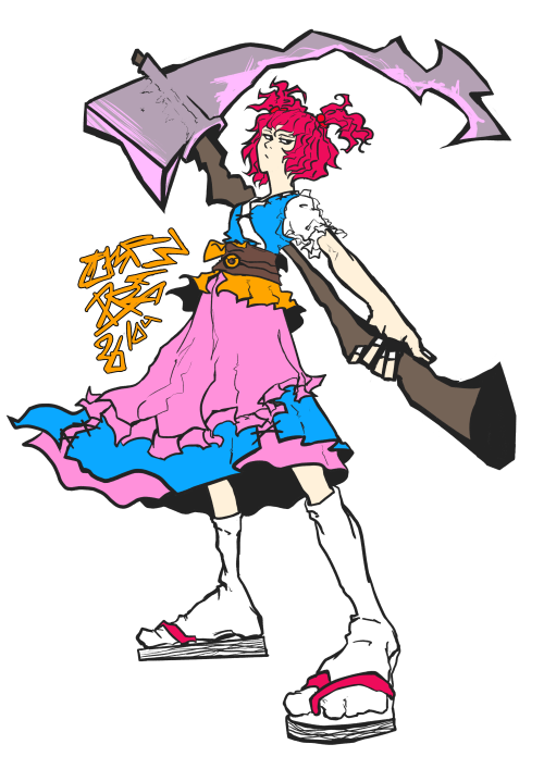 omarudraw:Quick Lineart of Komachi with simple colors27/04/2022
