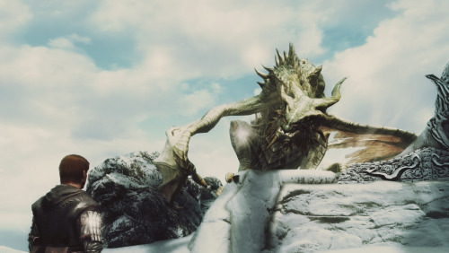 fisziskyrim: Paarthurnax, the old white dragon of Skyrim.