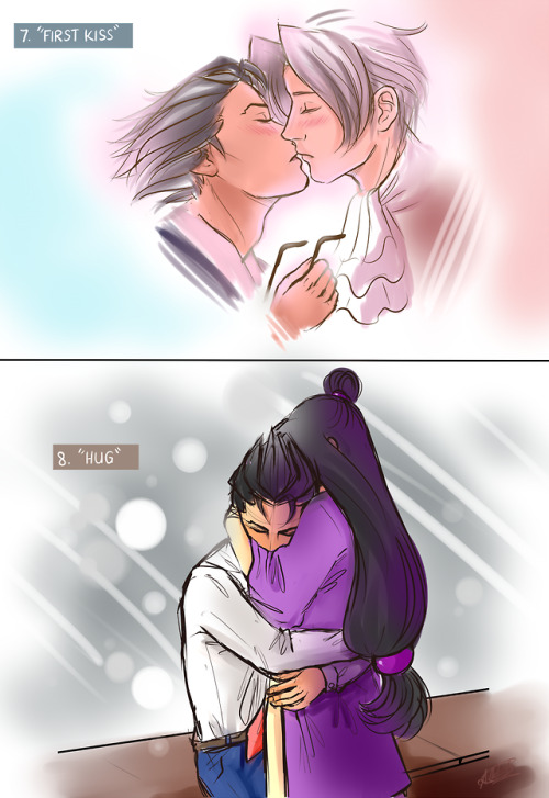 aceart-torney: What year is it. Hello. Have some old artwork from some Valentine’s Day Ace Attorney 