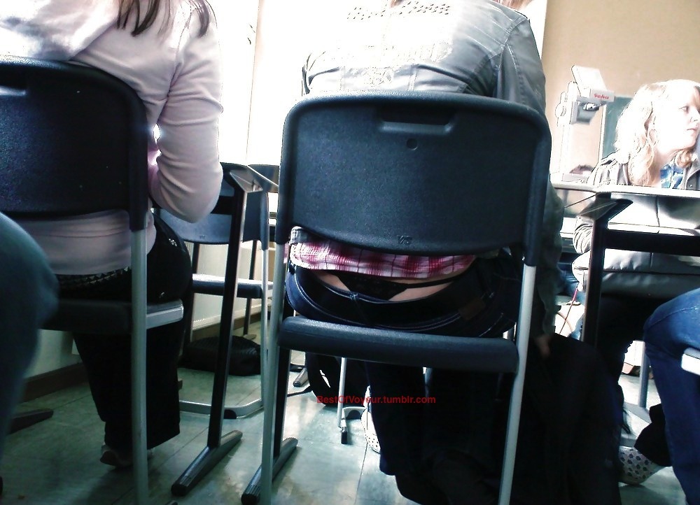 bestofvoyeur:  voyeur school classroom PMT whale tail of a schoolgirl thong!