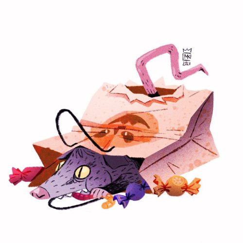 #halloween #opos #candy #cukierki #trickeortreat #candybag #oposum #spooky #illustration #procreatea