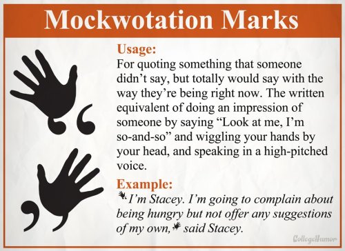 sweet-pea-soup:  mynotsowakinglife:  tyleroakley:  “8 New Punctuation Marks We Desperately Need”  This new punctuation system needs to be implemented immediately!   Brilliant 