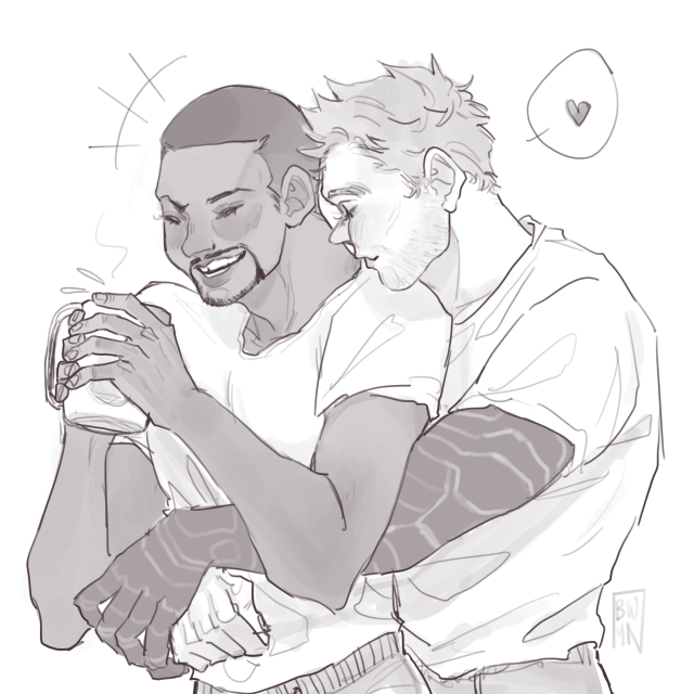 brooseweyn:who am i, if i’m not your guy?i cant believe it,,, its another sketch of sambucky being grossly platonic dudes