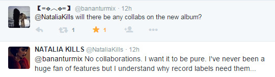 nataliakillscz:  Some of the questions and answers from yesterday’s chat with Kills