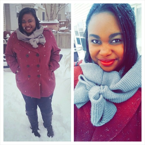 fuckyeahchubbyfashion:  the weather outside was frightful, but my ootd— delightful :) coat - avenue, 3x jeggings - deb, 3x scarf - torrid boots - torrid shardayday.tumblr.com 