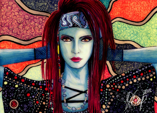 The ‘Slightly Psychedelia’ series of ink drawings/sketches inspired by elements of visual kei, espec