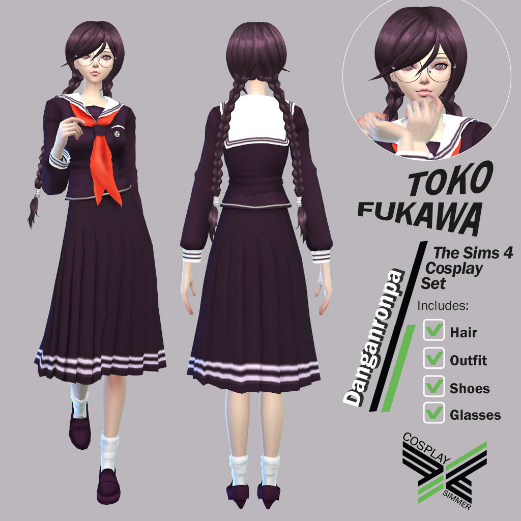 Anime / Video Game Custom Content : The Sims 4 - Danganronpa Toko ...