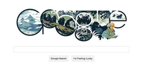 Google doodle for Dian Fossey&rsquo;s 82 birthday!