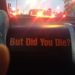 infiinite3scape:  The sticker my friend put on his dashboard for whenever anyone complains about his driving. 