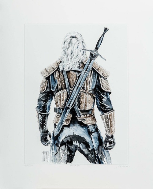 #Geralt #watercolour by @mayovichart - check more of her artwork #tossacointoyourwitcher #geralt #ge