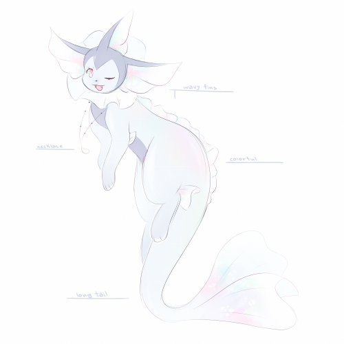 opal vaporeon design I made for someone who shiny hunted a buneary for me haha