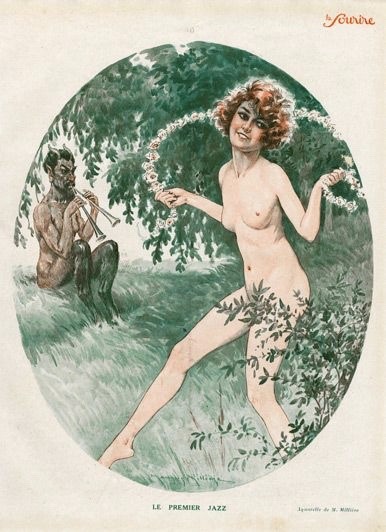 Le premier Jazz.Illustration by French artist, Maurice Millière (1871-1946), for Paul Gaugin’s magaz