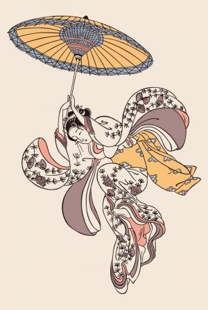 dummy-kanji:(vía Young Woman Jumping / Japanese Ukiyo-e by Suzuki Harunobu | | ai illustrator file | USŭ.00 each) 