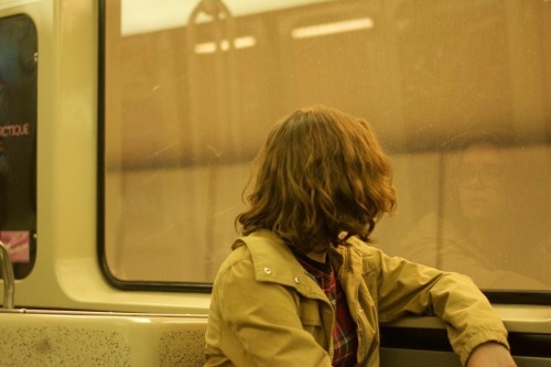 intrus:Last photoset of friends in the metro, for some reason they look really emo staring off in th