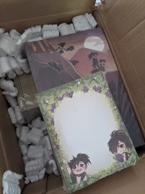 Production Update!   Today we received our zines, notepads, and bookmarks! The only items left to ar