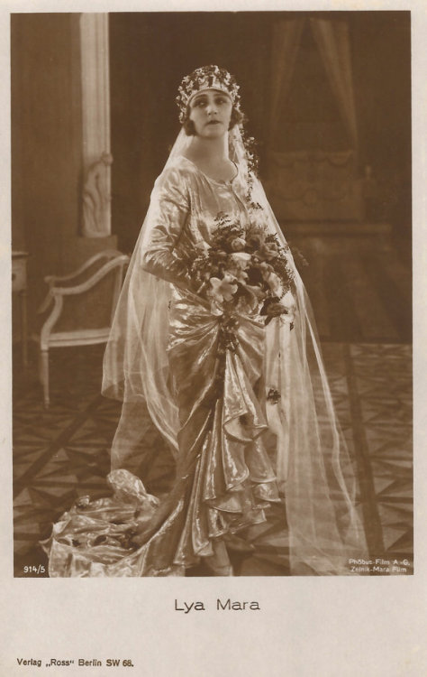 Lya Mara, Famous Silent Film Actress Romantic Wedding Day Portrait in Elaborate Bride Costume… Origi