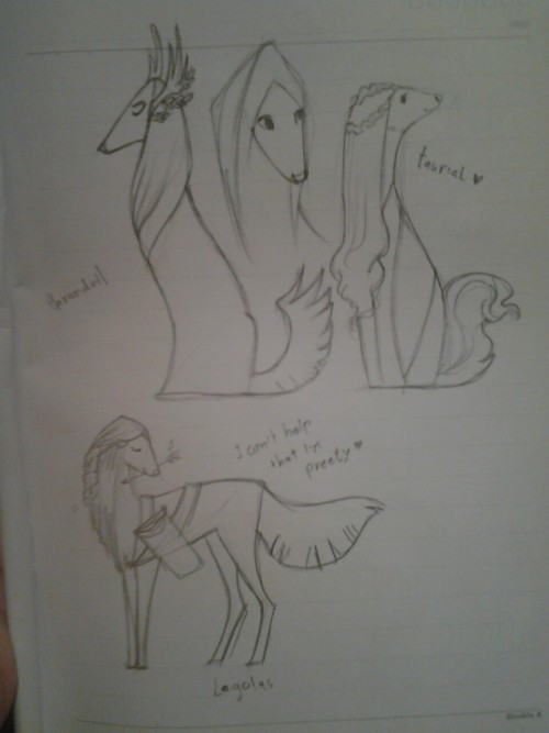 I doodled the elves today!!As an afghanhound-saluki thing? IDK they just remind me of it!