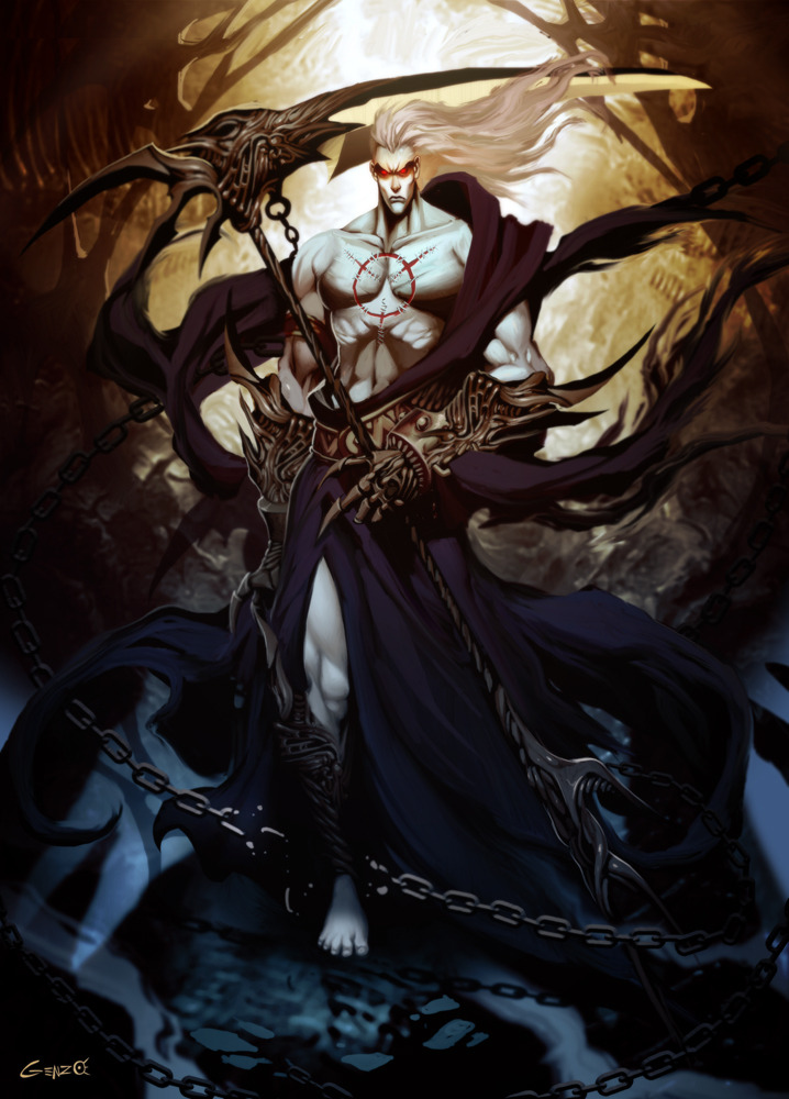 pixelsriot:  Mythical: Grim Reaper, Loki, Anubis, Hades &amp; Cerberus Artwork