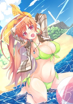 akira-europe:  bikini cameltoe cleavage erect nipples open shirt satou (kuso-neet) swimsuits wet | #317824 | yande.re