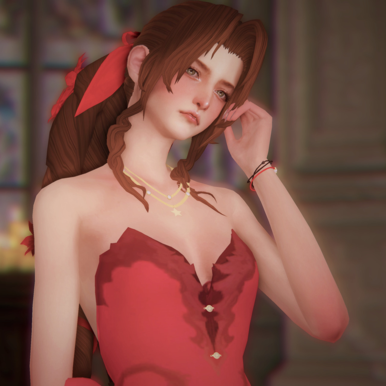 Maylily — ♥ Credit ♥ Aerith Hair by. @raccoonium Aerith Set...