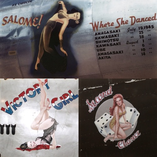 50caliberviking:  freeplanetickettonorthkorea:  boomerstarkiller67:  World War II Aircraft Nose Art  Love WWII art  Hey, Sentimental Journey’s based by my house!   Love this