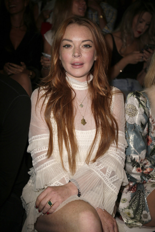 everythinglindsaylohan:Lindsay Lohan at Teresa Helbig Fashion Show during Mercedes Benz Fashion Week