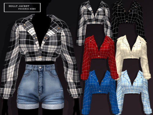 phoenix–sims:HOLLY JACKET - { public release 01/08/2022 }60 swatches;No mesh needed;HQ mod com