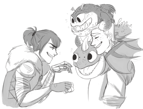 offtide: I hit a serious art block this week, so!   HTTYD AU sketches. 