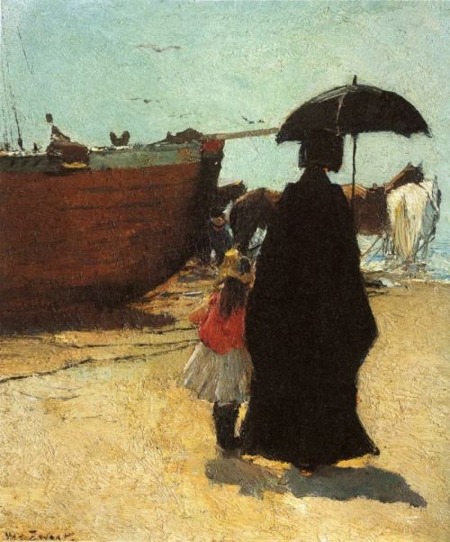 Aan de Strand (At the Beach)  -  Willem de Zwart Dutch 1862-1931 