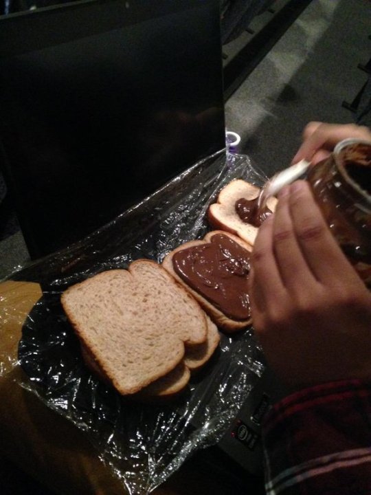 When the professor thinks you're taking notes but you're really making a Nutella and banana sandwich