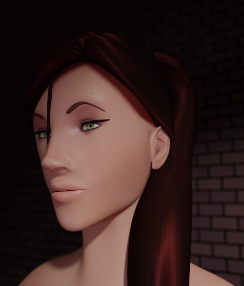 Random profile, playing around with the spline IK in her ponytail. Minuscule changes all over the pl