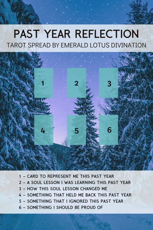 emeraldlotusdivination:I wasn’t planning on doing a past year reflection tarot spread this year but 