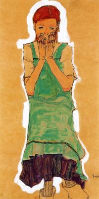 expressionism-art: Girl with Green Pinafore