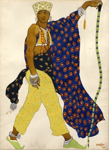 “The pilgrim” costume illustration by Leon Bakst, 1911