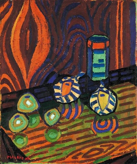 terminusantequem:Albert Pfister (Swiss, 1884-1978), STILLEBEN MIT FRÜCHTEN, 1907. Oil on canvas, 56 