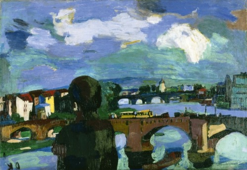 4eternal-life: Oskar Kokoschka  (Austrian, 1886 - 1980)   Dresden, Augustusbrücke mit Rückenfigur , 1923 Oil on canvas, 65,5 × 95,7 cm Museum Folkwang, Essen     © KULTURSTIFTUNG DER LÄNDER 