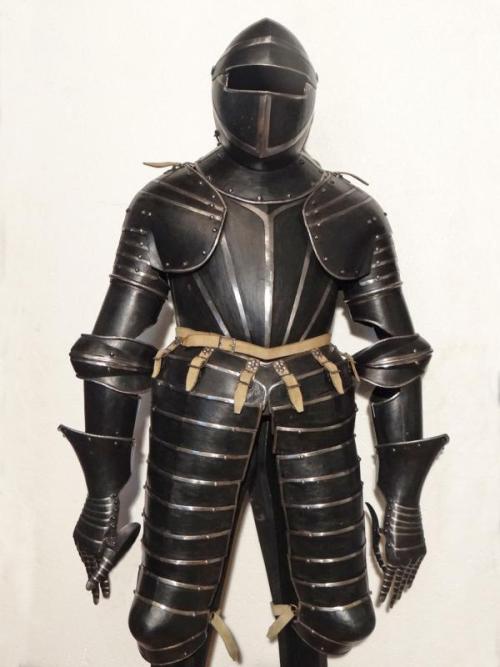 mindhost:  Trabharnisch armourKnown as a ”Trabharnisch” this type of armour had  evolved from a style of lighter suits that seem to have appeared in the  1540’s. The Trabharnisch provided effective protection at  a price that was cheap compared