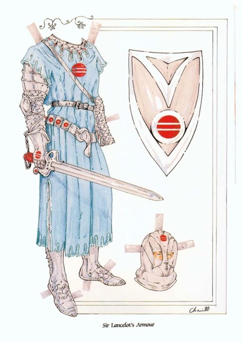 fashioninpaper:Lancelot paper doll by artist Charlotte Whatley from her book of on Camelot.