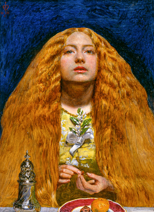 mysteriousartcentury:John Everett Millais (1829-1896), The Bridesmaid, 1851, oil on panel, 27.9 x 20