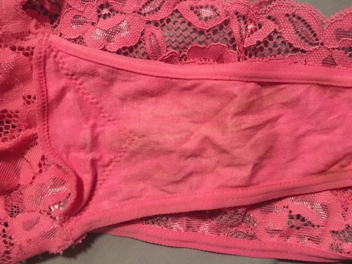 wet-n-horny89:Running really low on cash so I’m selling my pink panties (Thong) that I have worked o