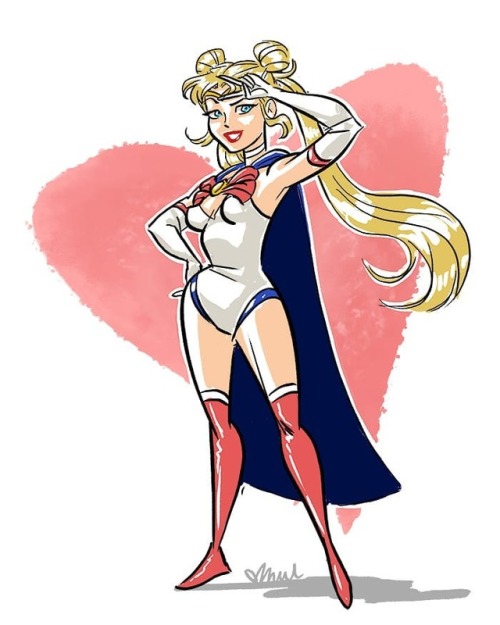 If Sailor Moon was a DC superhero (in the style of Bruce Timm) . . #art #artist #digitalart #digital