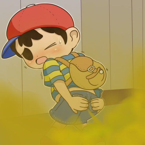 nintendogirlsfart:Ness Farting Poor Ness ate a bit too many burgers and is just letting the fart go 