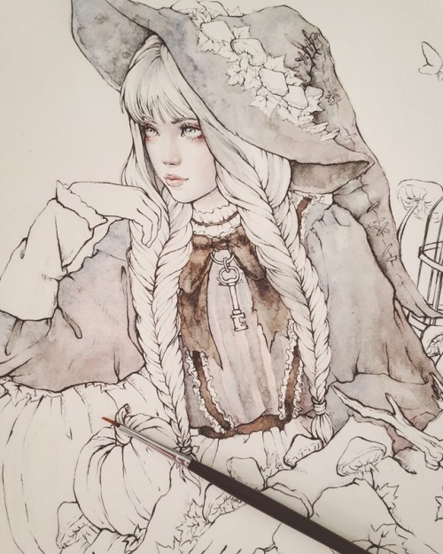 Little witch progress, original will be available for sell Using as a model the gorgeous @hmao_owo *