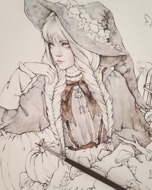  Little witch progress, original will be available for sell Using as a model the gorgeous @hmao_owo 