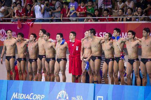 “Our  Singapore Men’s Water Polo team won the last Gold for Singapore at the  SEA Games 2015! Final Score: Singapore 15 Indonesia 10. Yip Yang scored 4  goals, Eugene Teo, Loh Zhi Zhi and Chiam Kun Yang, Marcus Goh scored 2  goals each while Lin