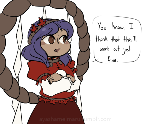 ayashameimaru: Well that was a quick change of heart wasn’t it? Thanks to @hinaofficial for th